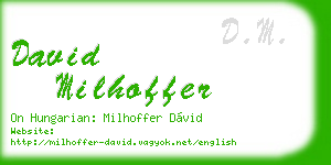 david milhoffer business card