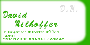 david milhoffer business card